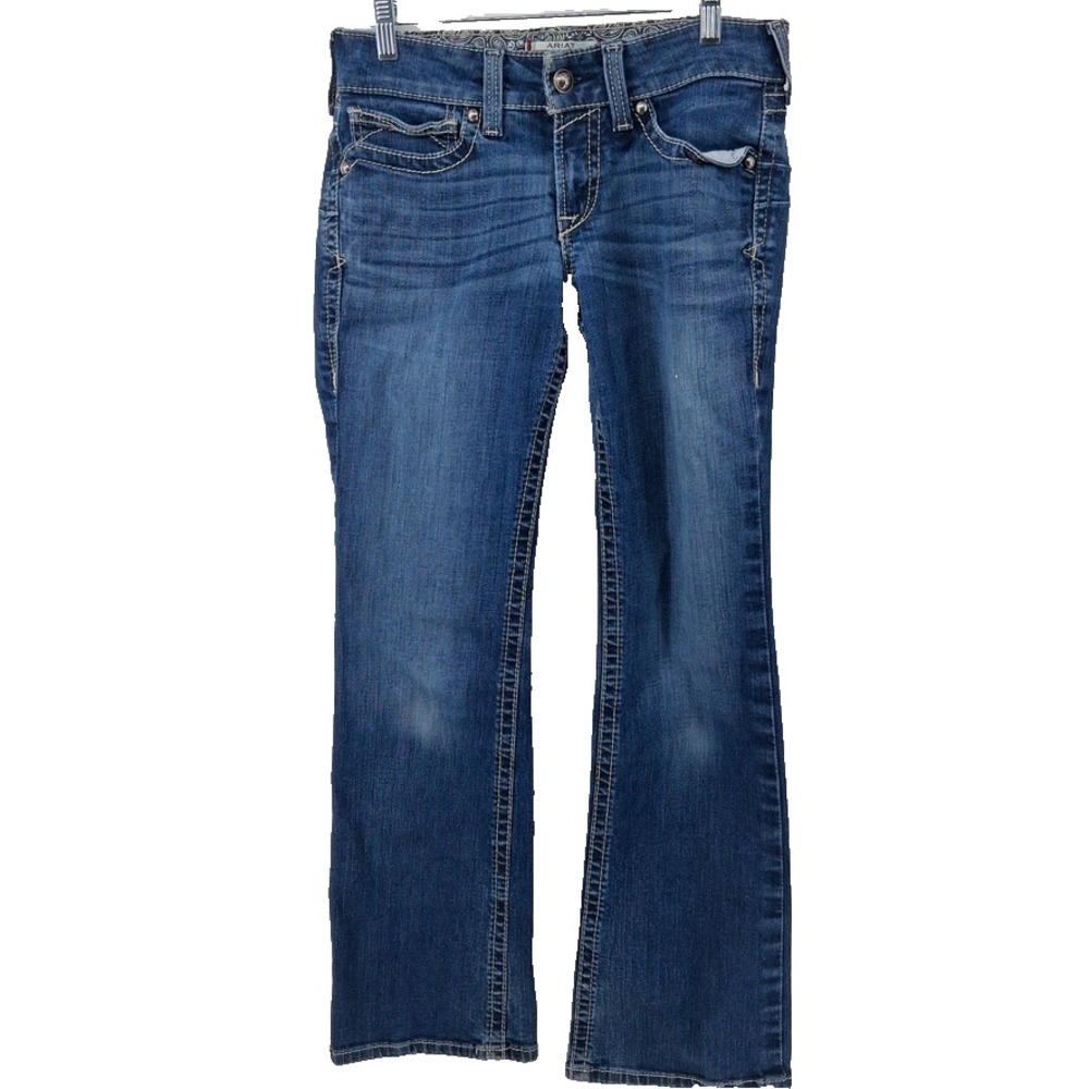 Ariat REAL Jeans Womens 29L Medium Wash Blue Bootcut Solid Western Denim
